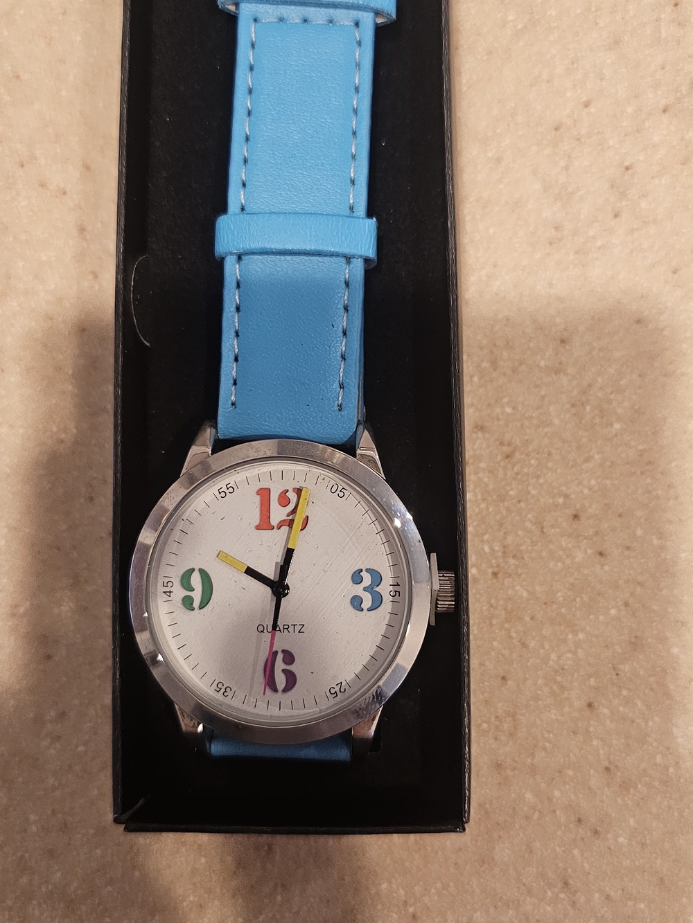 Avon Color Block Watch Blue | Multicolor Dial Quartz | New in Box Never Worn